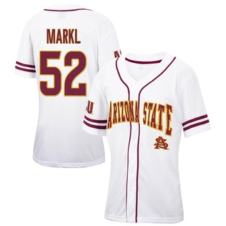 Connor Markl Replica White Women's Arizona State Sun Devils Colosseum /Maroon Free Spirited Baseball Jersey