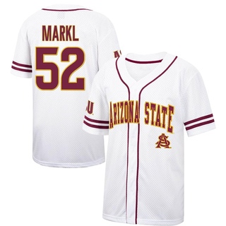 Connor Markl Replica White Youth Arizona State Sun Devils Colosseum /Maroon Free Spirited Baseball Jersey
