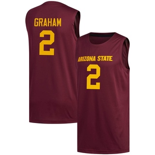 Jalen Graham Replica Men's Arizona State Sun Devils Maroon Basketball Jersey