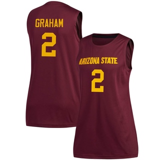 Jalen Graham Replica Women's Arizona State Sun Devils Maroon Basketball Jersey